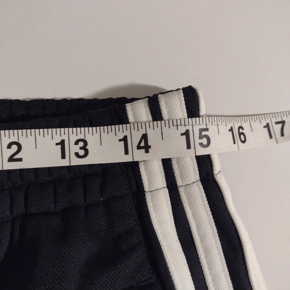 Adidas Mens Medium Black White 3-Stripe Track Pants Joggers‎ RN 88387